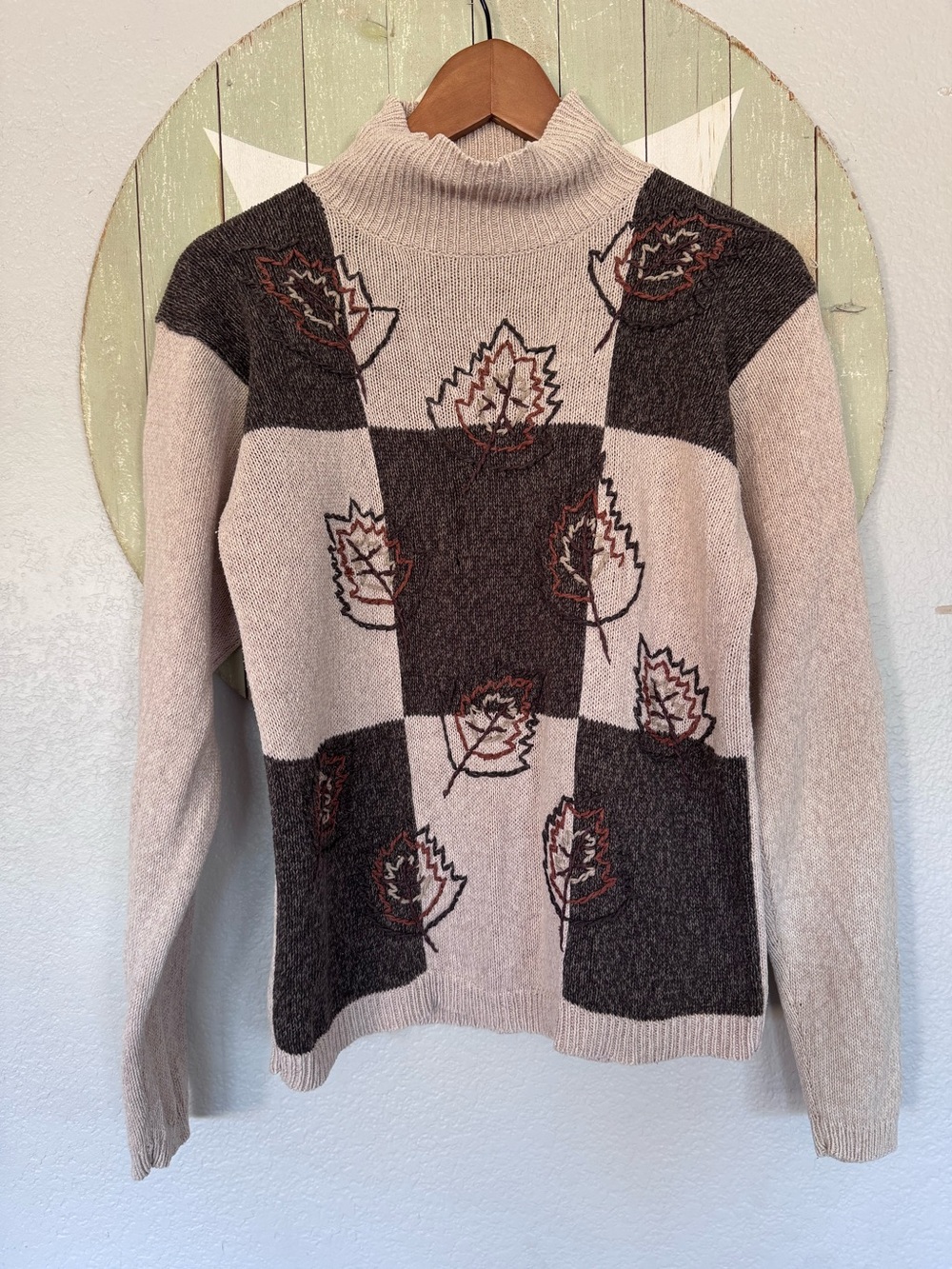 Dress Barn fall leaves colorblock sweater